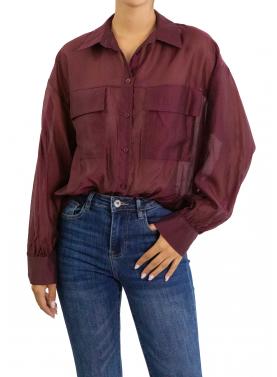 Camicia tinta unita con tasche Flavia 